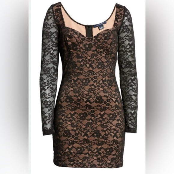 French Connection Thora Lula Long Sleeve Lace Dress Size: M - Picture 1 of 9